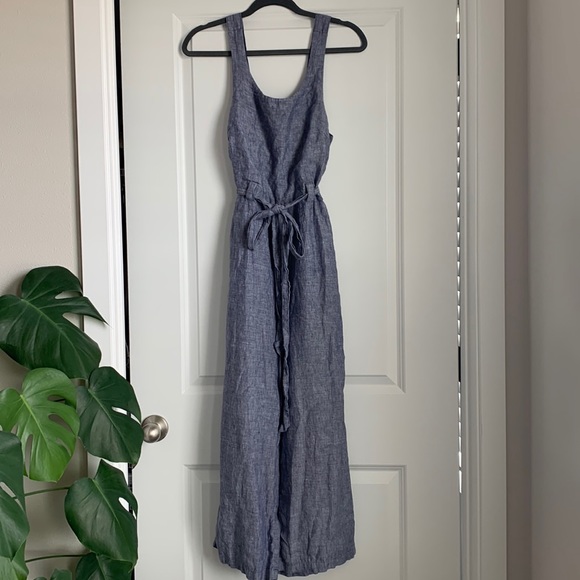 Linen Wide Leg Jumpsuit - Picture 1 of 5